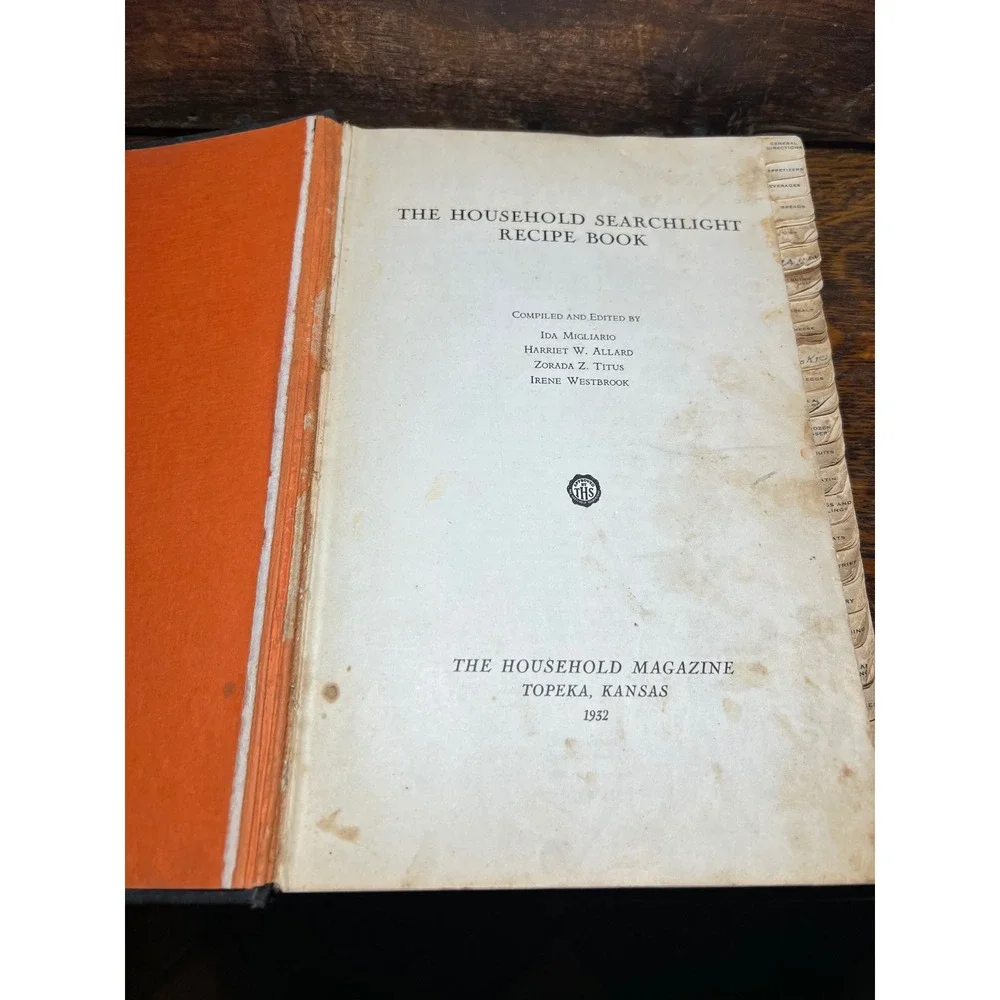 VTG The Household Searchlight Recipe Book The Household Magazine Black Orange